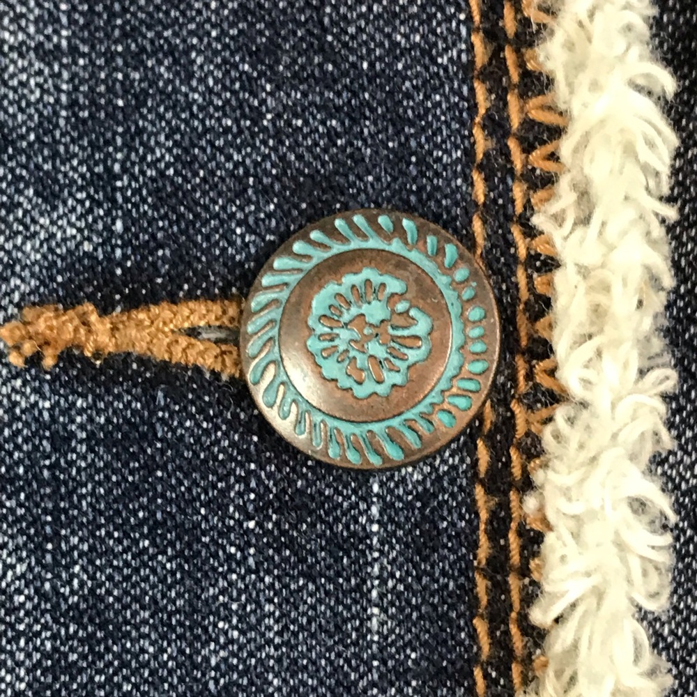 Marithé Francois Girbaud Jeans Women’s Button Down Denim Pacifist Jacket Size XL - Picture 2 of 8